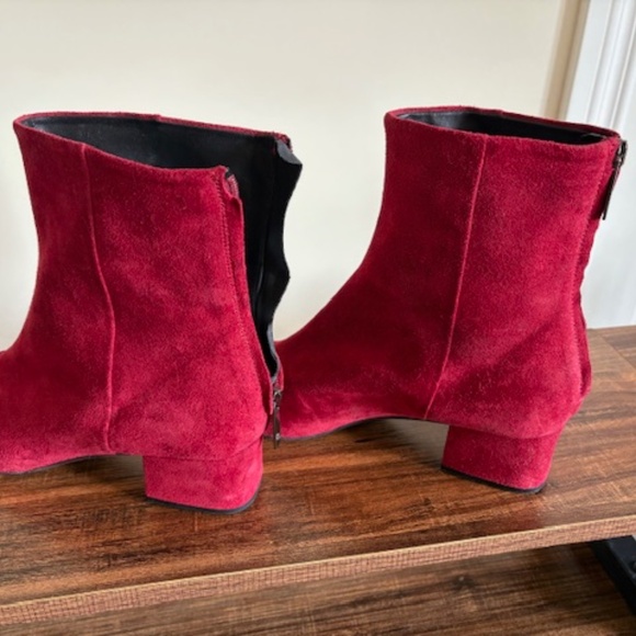 Scarlet booties, brand new, never worn. No box. Made in Italy. - Picture 3 of 3